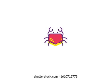 Crab icon in trendy flat style isolated on white background vector illustration