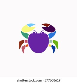 Crab  icon Vector design. Colored illustration.