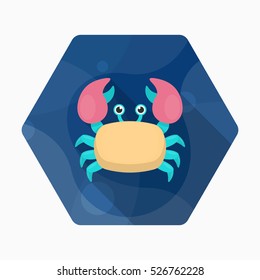 Crab  icon, Vector flat long shadow design. EPS10