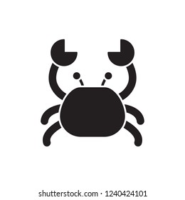 crab icon vector with glyph style. diving glyph icon