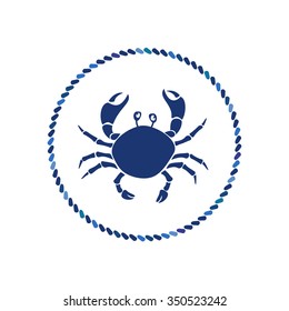 Crab. Icon. Vector illustration.