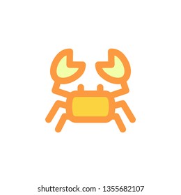 Crab Icon Vector Illustration in Filled Style for Any Purpose