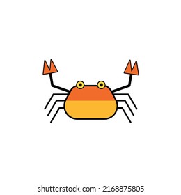 Crab icon, vector illustration in flat cartoon design. A crab with two claw.
