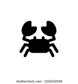 Crab Icon Vector Illustration in Glyph Style for Any Purpose