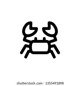 Crab Icon Vector Illustration in Line Style for Any Purpose