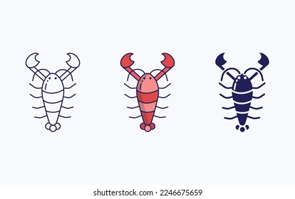 Crab icon vector illustration, sea food