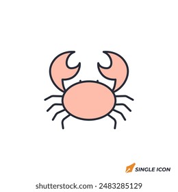 Crab icon vector illustration. Crab symbol isolated on white background