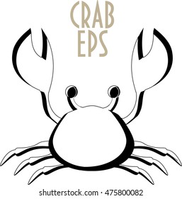 Crab Icon Vector.  Isolated crab could be used as crab silhouette, icon, sticker, crab fest sign, seafood restaurant menu element. Crustacean. Zodiac Cancer sign. Pub or Restaurant Sign.