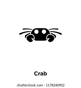 Crab icon vector isolated on white background, logo concept of Crab sign on transparent background, filled black symbol