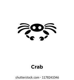 Crab icon vector isolated on white background, logo concept of Crab sign on transparent background, filled black symbol