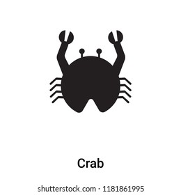 Crab icon vector isolated on white background, logo concept of Crab sign on transparent background, filled black symbol