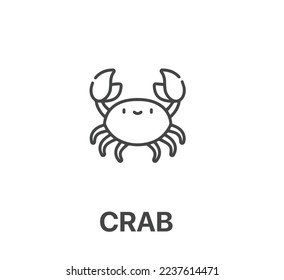 crab icon vector. Linear style sign for mobile concept and web design. candy cane symbol illustration. Pixel vector graphics - Vector.
