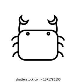 crab icon vector outline style 
