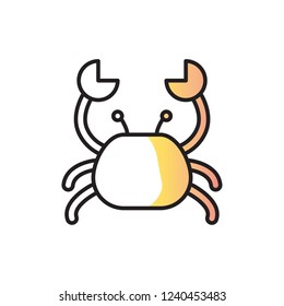 crab icon vector with shadow style. diving icon