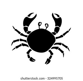 Crab. Icon. Vector silhouette.