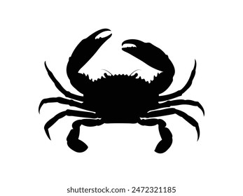 Crab icon vector. Crab Silhouette isolated white background. Vector Illustration