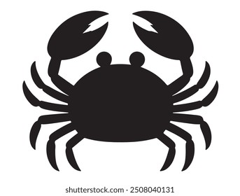 Crab icon vector. Crab silhouette. Isolated crab on white background