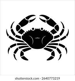  crab icon vector silhouette on white backgorund.