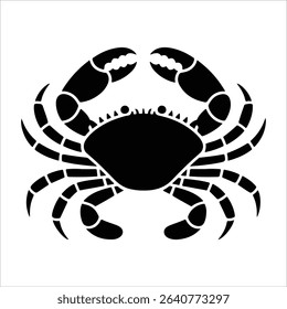  crab icon vector silhouette on white backgorund.