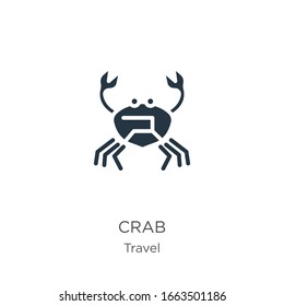 Crab icon vector. Trendy flat crab icon from travel collection isolated on white background. Vector illustration can be used for web and mobile graphic design, logo, eps10