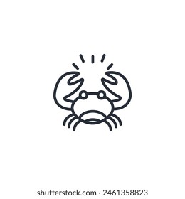 crab icon. vector.Editable stroke.linear style sign for use web design,logo.Symbol illustration.