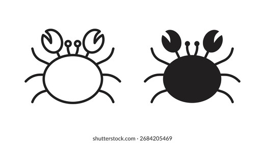 Crab icon for web designs. outline and clipart icons set