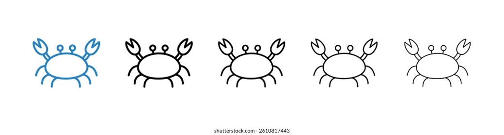 Crab icons collection vectors for web ui
