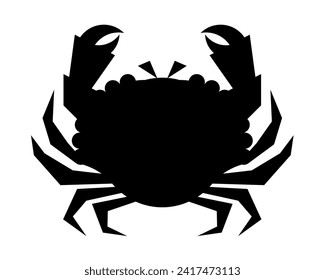 Crab illustration, black silhouette vector