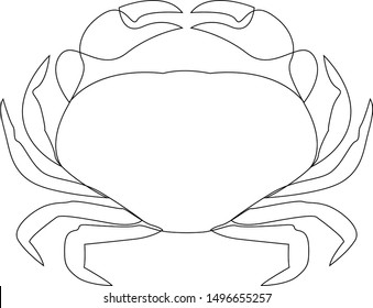 Crab illustration drawn by one line. Minimalist style vector illustration