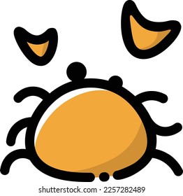 crab illustration with flat style