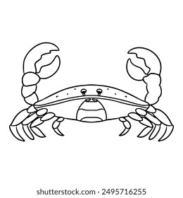 crab illustration hand drawn outline isolated vector