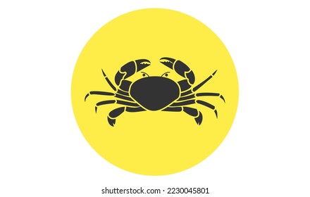 Crab illustration logo design. Template logo for seafood restaurant