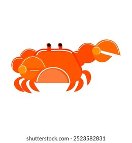 La ilustración de cangrejo sobre fondo aislado.