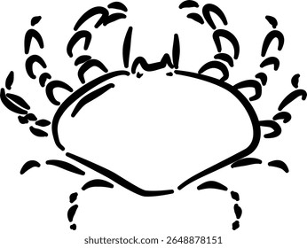Crab illustration for seafood product branding packaging eco label design natural decorVector illustration