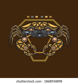 Vector de ilustración de cangrejo. Perfecto para el diseño de camisetas. pegatina. mercancía, etc.