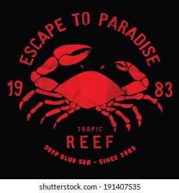 crab illustration vector poster