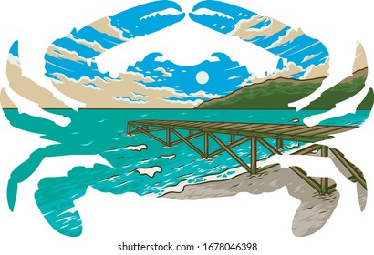 Krabbeninsel Vektorillustration