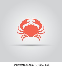 Crab isolated vector colored silhouette icon