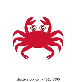 crab kawaii cute animal little icon. Isolated and flat illustration