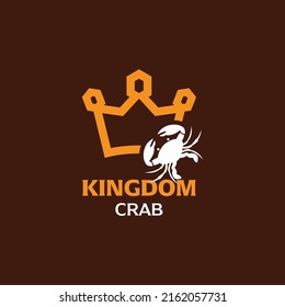 Crab with king logo design vector graphic symbol icon sign illustration creative idea