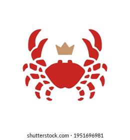 Crab King Seafood Logo Vector Icon Illustration