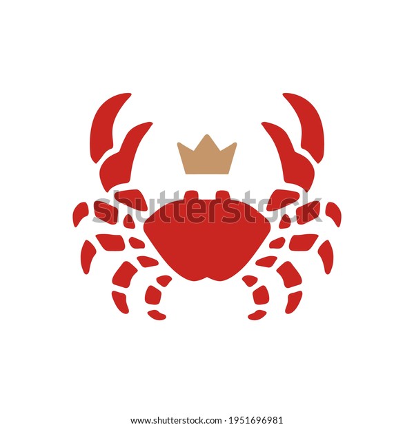 crab king\
seafood logo vector icon\
illustration