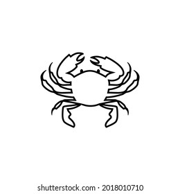 crab line art icon design illustration template