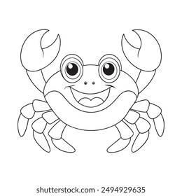 crab line art vector illustration in white background