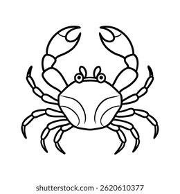 crab line art vector on white background