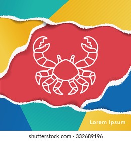 crab line icon
