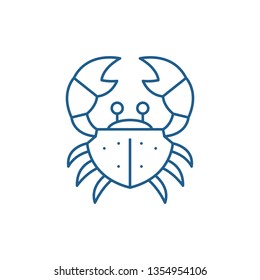 Crab line icon concept. Crab flat  vector symbol, sign, outline illustration.