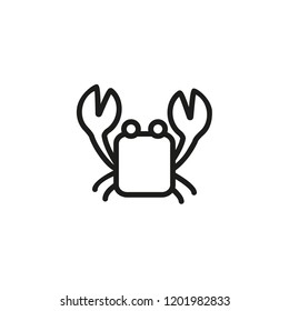 Crab line icon. Crustaceans, claw, shell. Seafood concept. Can be used for topics like shellfish, wildlife, beach, sea food market