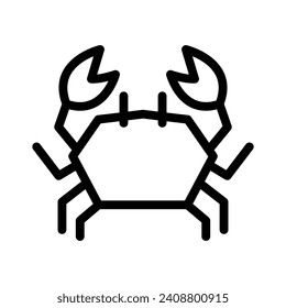 crab line icon illustration vector graphic. Simple element illustration vector graphic, suitable for app, websites, and presentations isolated on white background