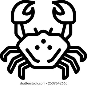 Vector de ilustración de icono de línea de cangrejo
